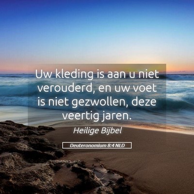 Picture 05 - Deuteronomium 8:4 NLD - Uw kleding is aan u niet verouderd, en uw voet is - Bible Verse Picture