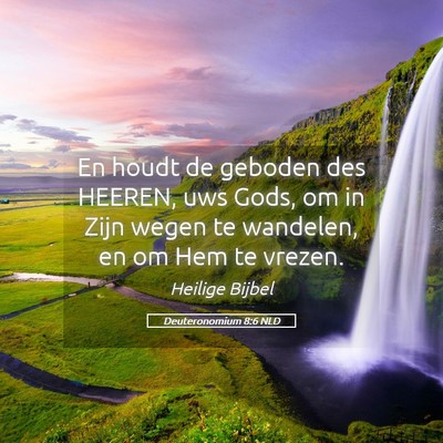 Picture 05 - Deuteronomium 8:6 NLD - En houdt de geboden des HEEREN, uws Gods, om in - Bible Verse Picture