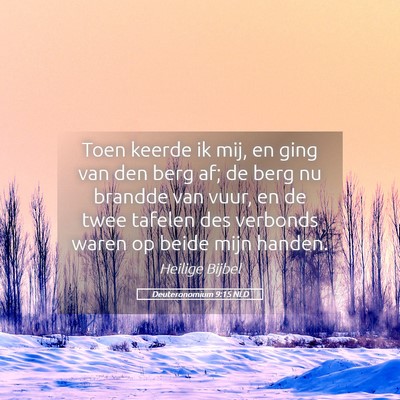 Picture 05 - Deuteronomium 9:15 NLD - Toen keerde ik mij, en ging van den berg af; de - Bible Verse Picture