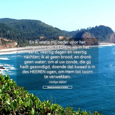 Picture 05 - Deuteronomium 9:18 NLD - En ik wierp mij neder voor het aangezicht des - Bible Verse Picture