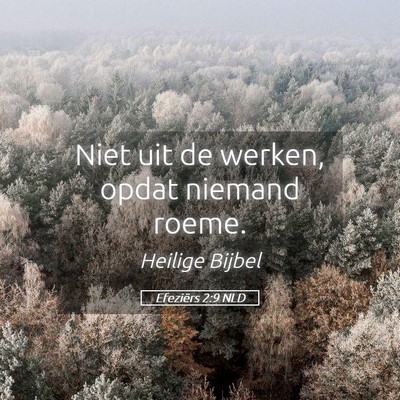 Picture 05 - Efeziërs 2:9 NLD - Niet uit de werken, opdat niemand - Bible Verse Picture