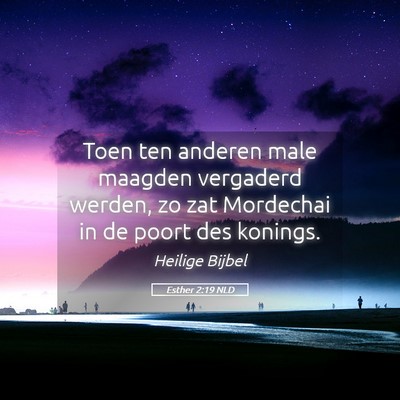 Picture 05 - Esther 2:19 NLD - Toen ten anderen male maagden vergaderd werden, - Bible Verse Picture