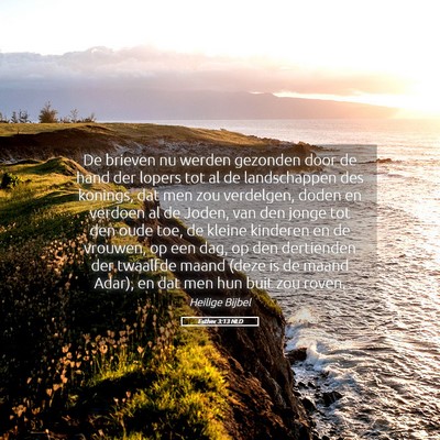 Picture 05 - Esther 3:13 NLD - De brieven nu werden gezonden door de hand der - Bible Verse Picture