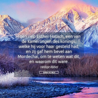 Picture 05 - Esther 4:5 NLD - Toen riep Esther Hatach, een van de kamerlingen - Bible Verse Picture