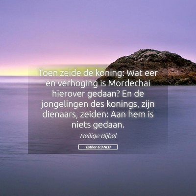 Picture 05 - Esther 6:3 NLD - Toen zeide de koning: Wat eer en verhoging is - Bible Verse Picture