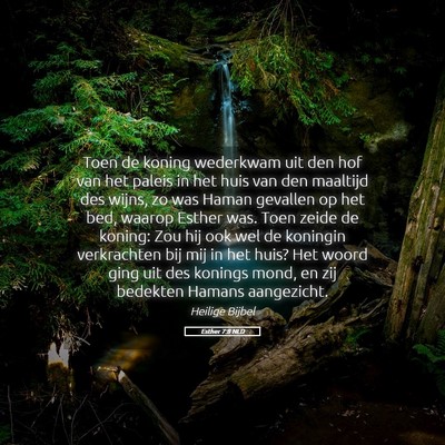 Picture 05 - Esther 7:8 NLD - Toen de koning wederkwam uit den hof van het - Bible Verse Picture