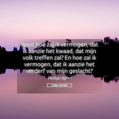 Picture 05 - Esther 8:6 NLD - Want hoe zal ik vermogen, dat ik aanzie het - Bible Verse Picture