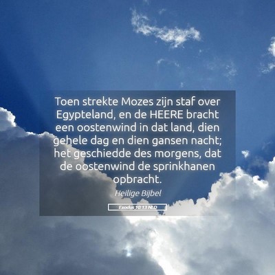 Picture 05 - Exodus 10:13 NLD - Toen strekte Mozes zijn staf over Egypteland, en - Bible Verse Picture