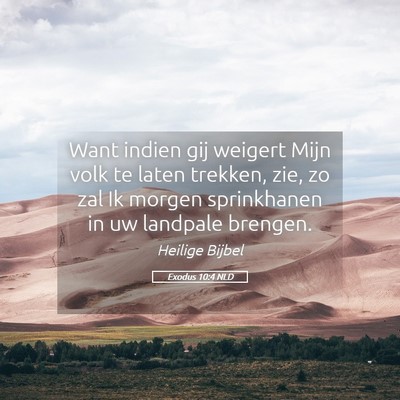 Picture 05 - Exodus 10:4 NLD - Want indien gij weigert Mijn volk te laten - Bible Verse Picture