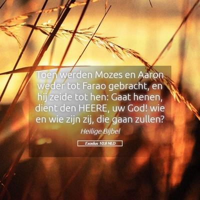 Picture 05 - Exodus 10:8 NLD - Toen werden Mozes en Aaron weder tot Farao - Bible Verse Picture