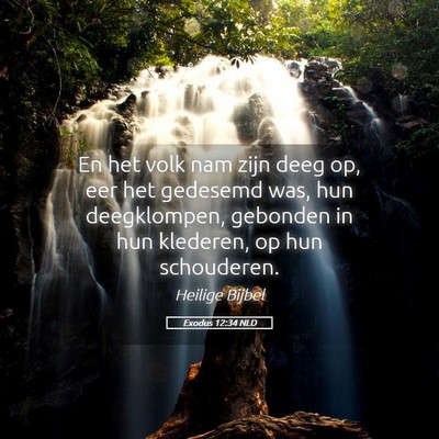 Picture 05 - Exodus 12:34 NLD - En het volk nam zijn deeg op, eer het gedesemd - Bible Verse Picture