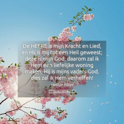 Picture 05 - Exodus 15:2 NLD - De HEERE is mijn Kracht en Lied, en Hij is mij - Bible Verse Picture