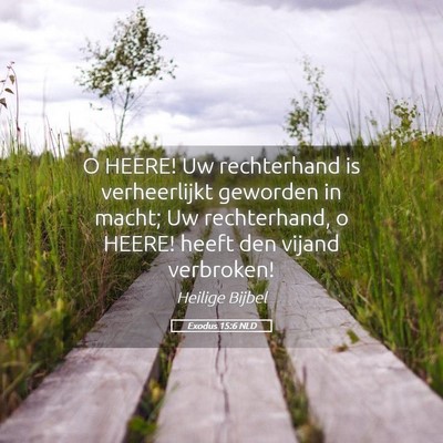 Picture 05 - Exodus 15:6 NLD - O HEERE! Uw rechterhand is verheerlijkt geworden - Bible Verse Picture