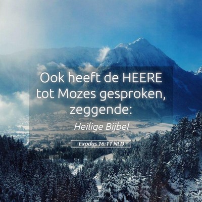 Picture 05 - Exodus 16:11 NLD - Ook heeft de HEERE tot Mozes gesproken, - Bible Verse Picture