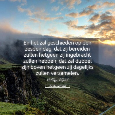Picture 05 - Exodus 16:5 NLD - En het zal geschieden op den zesden dag, dat zij - Bible Verse Picture