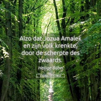 Picture 05 - Exodus 17:13 NLD - Alzo dat Jozua Amalek en zijn volk krenkte, door - Bible Verse Picture