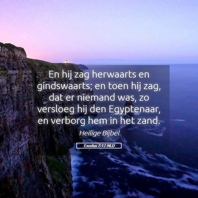 Picture 05 - Exodus 2:12 NLD - En hij zag herwaarts en gindswaarts; en toen hij - Bible Verse Picture