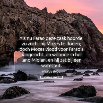 Picture 05 - Exodus 2:15 NLD - Als nu Farao deze zaak hoorde, zo zocht hij Mozes - Bible Verse Picture