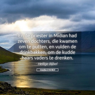 Picture 05 - Exodus 2:16 NLD - En de priester in Midian had zeven dochters, die - Bible Verse Picture