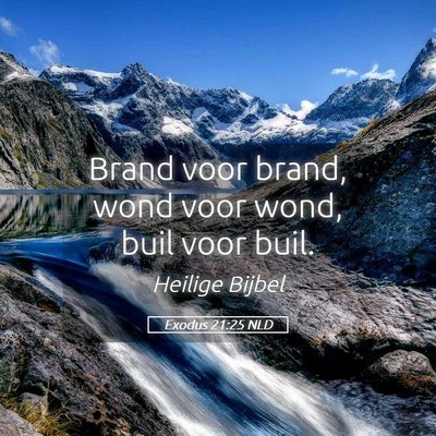 Picture 05 - Exodus 21:25 NLD - Brand voor brand, wond voor wond, buil voor - Bible Verse Picture