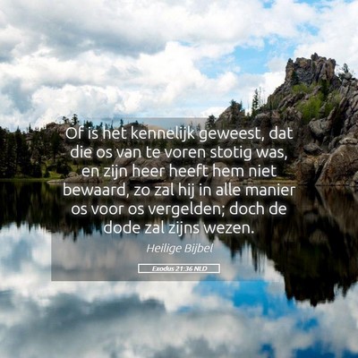 Picture 05 - Exodus 21:36 NLD - Of is het kennelijk geweest, dat die os van te - Bible Verse Picture