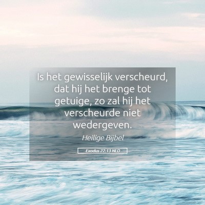Picture 05 - Exodus 22:13 NLD - Is het gewisselijk verscheurd, dat hij het brenge - Bible Verse Picture