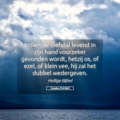 Picture 05 - Exodus 22:4 NLD - Indien de diefstal levend in zijn hand voorzeker - Bible Verse Picture