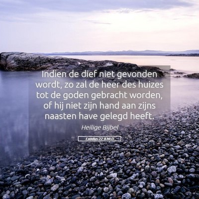 Picture 05 - Exodus 22:8 NLD - Indien de dief niet gevonden wordt, zo zal de - Bible Verse Picture