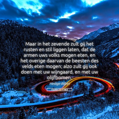 Picture 05 - Exodus 23:11 NLD - Maar in het zevende zult gij het rusten en stil - Bible Verse Picture