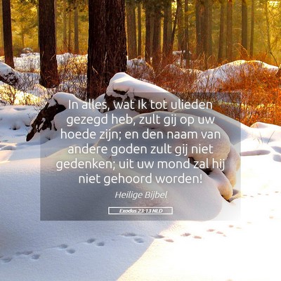 Picture 05 - Exodus 23:13 NLD - In alles, wat Ik tot ulieden gezegd heb, zult gij - Bible Verse Picture
