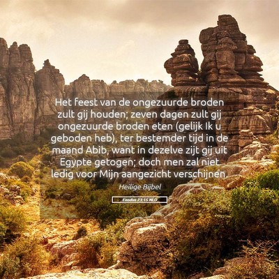 Picture 05 - Exodus 23:15 NLD - Het feest van de ongezuurde broden zult gij - Bible Verse Picture