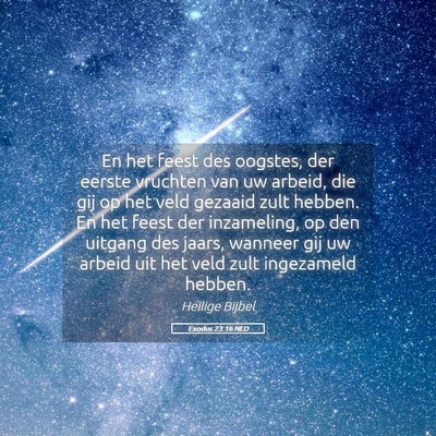 Picture 05 - Exodus 23:16 NLD - En het feest des oogstes, der eerste vruchten van - Bible Verse Picture