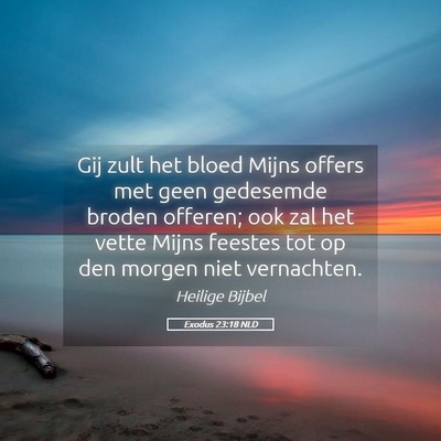 Picture 05 - Exodus 23:18 NLD - Gij zult het bloed Mijns offers met geen - Bible Verse Picture