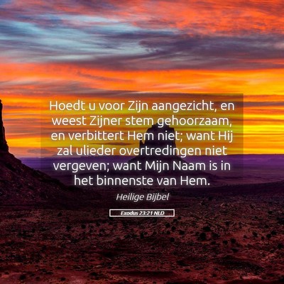 Picture 05 - Exodus 23:21 NLD - Hoedt u voor Zijn aangezicht, en weest Zijner - Bible Verse Picture