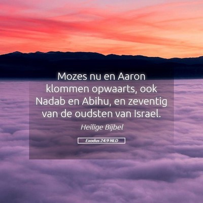 Picture 05 - Exodus 24:9 NLD - Mozes nu en Aaron klommen opwaarts, ook Nadab en - Bible Verse Picture