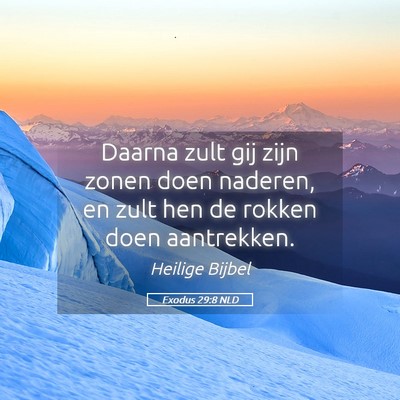 Picture 05 - Exodus 29:8 NLD - Daarna zult gij zijn zonen doen naderen, en zult - Bible Verse Picture