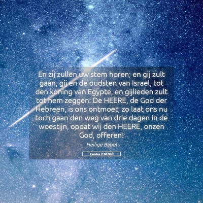 Picture 05 - Exodus 3:18 NLD - En zij zullen uw stem horen; en gij zult gaan, - Bible Verse Picture
