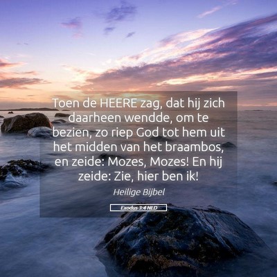 Picture 05 - Exodus 3:4 NLD - Toen de HEERE zag, dat hij zich daarheen wendde, - Bible Verse Picture
