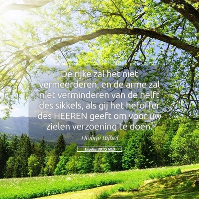 Picture 05 - Exodus 30:15 NLD - De rijke zal het niet vermeerderen, en de arme - Bible Verse Picture
