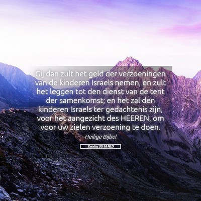 Picture 05 - Exodus 30:16 NLD - Gij dan zult het geld der verzoeningen van de - Bible Verse Picture
