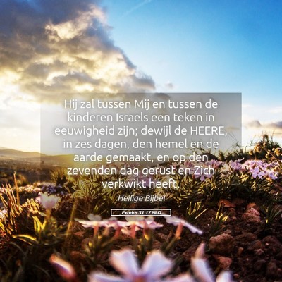 Picture 05 - Exodus 31:17 NLD - Hij zal tussen Mij en tussen de kinderen Israels - Bible Verse Picture