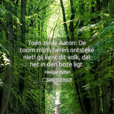 Picture 05 - Exodus 32:22 NLD - Toen zeide Aaron: De toorn mijns heren ontsteke - Bible Verse Picture