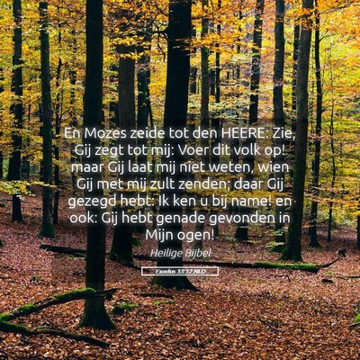 Picture 05 - Exodus 33:12 NLD - En Mozes zeide tot den HEERE: Zie, Gij zegt tot - Bible Verse Picture