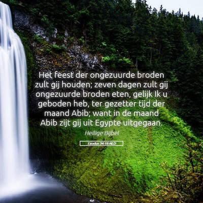 Picture 05 - Exodus 34:18 NLD - Het feest der ongezuurde broden zult gij houden; - Bible Verse Picture
