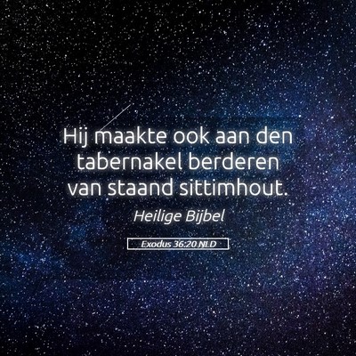 Picture 05 - Exodus 36:20 NLD - Hij maakte ook aan den tabernakel berderen van - Bible Verse Picture