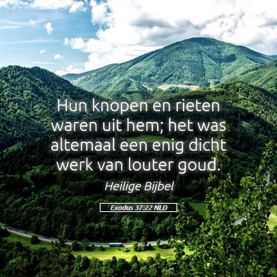Picture 05 - Exodus 37:22 NLD - Hun knopen en rieten waren uit hem; het was - Bible Verse Picture