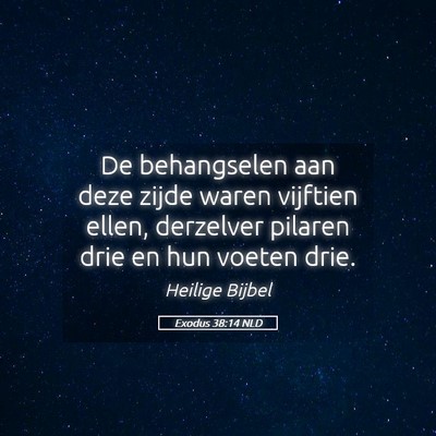 Picture 05 - Exodus 38:14 NLD - De behangselen aan deze zijde waren vijftien - Bible Verse Picture