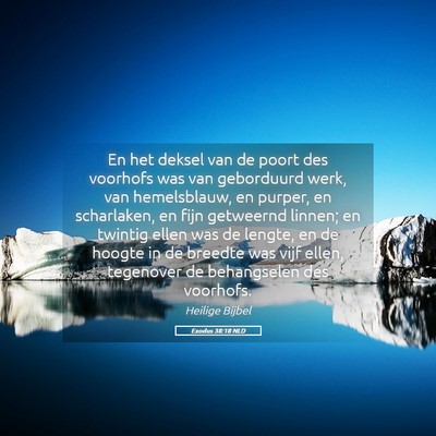 Picture 05 - Exodus 38:18 NLD - En het deksel van de poort des voorhofs was van - Bible Verse Picture