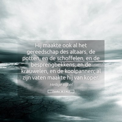 Picture 05 - Exodus 38:3 NLD - Hij maakte ook al het gereedschap des altaars, de - Bible Verse Picture