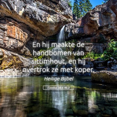 Picture 05 - Exodus 38:6 NLD - En hij maakte de handbomen van sittimhout, en hij - Bible Verse Picture